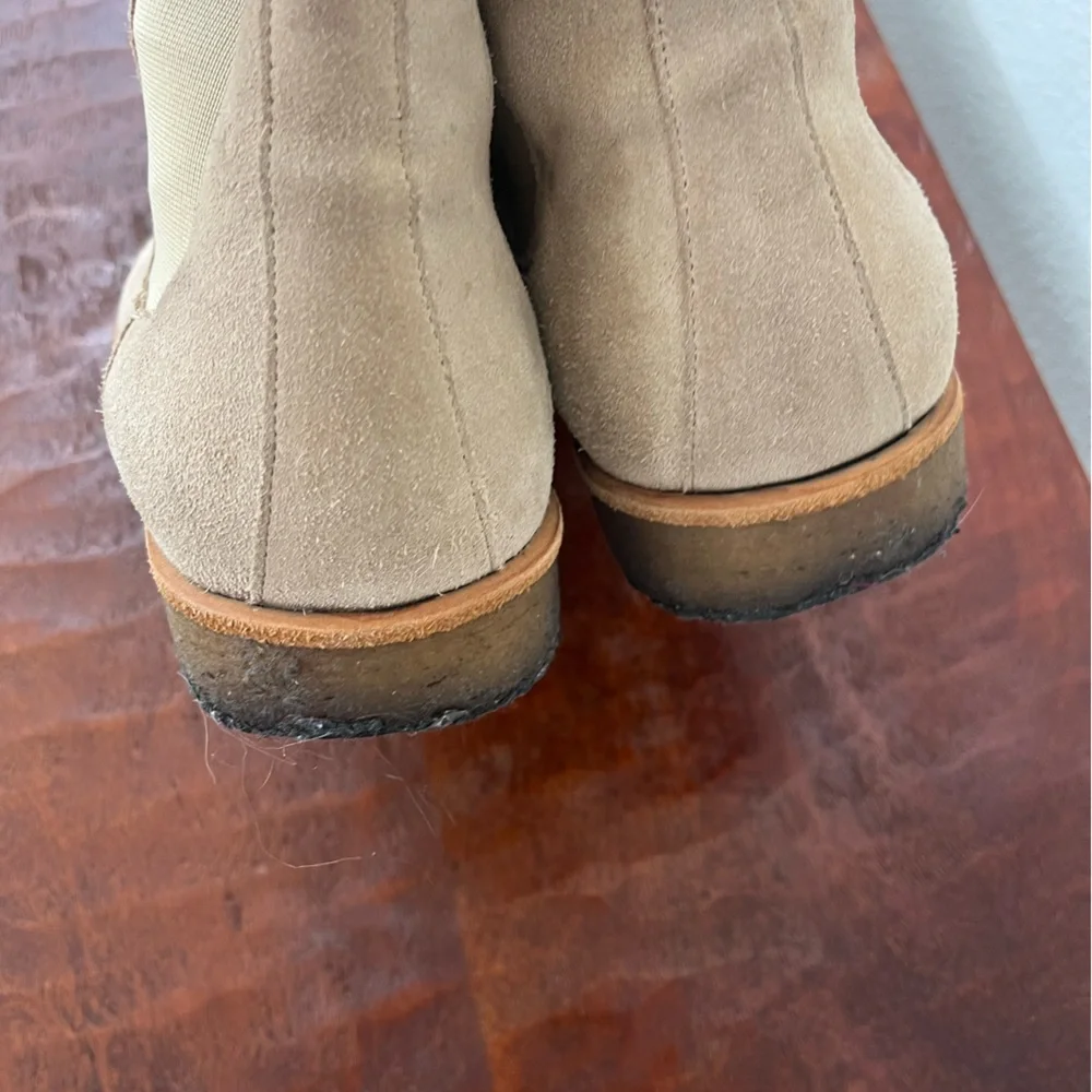Oliver Cabell Chelsea men's tan academia preppy neutral pull on boots sz 41 (8)